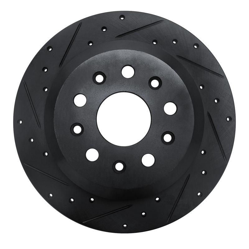 Jeep Wrangler Brake Rotor (1) - Rear Left - R1 Concepts - Drilled & Slotted - Black - `18-`25 Jeep Wrangler Brake Rotor (1) - Rear Left - R1 Concepts - Drilled & Slotted - Black - `18-`25